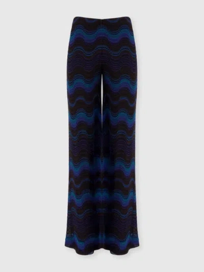 Missoni Palazzo Trousers With Wave Pattern In Black