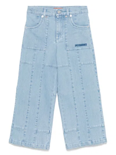 Missoni Kids' Panelled Jeans In Blue
