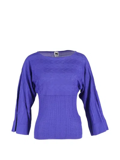 Pre-owned Missoni Panelled Knitted Top In Blue