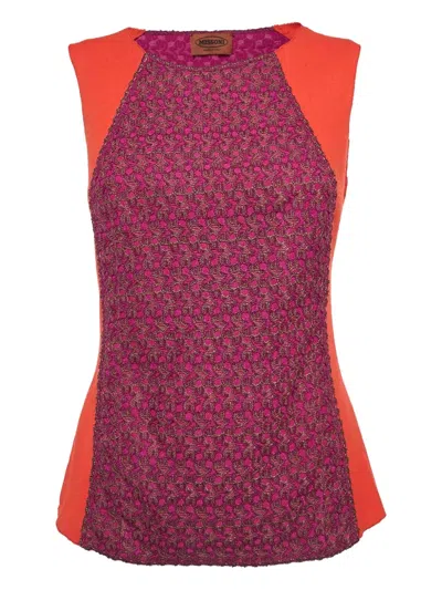 Pre-owned Missoni Panelled Top In Pink