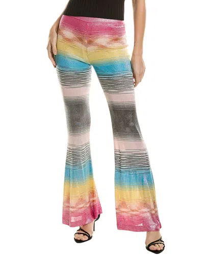 Missoni Lamé Knit High-rise Flares In Silver