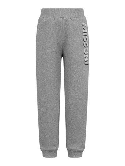 Missoni Kids' Trousers With Logo In Gray