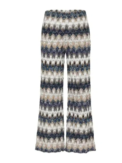 Missoni Multicolour Viscose Pants In White