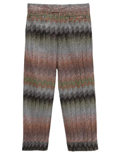 Missoni Lamé Viscosity Flared Pants With Snake Pattern In Multi
