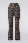 Missoni Metallic Crochet-knit Flared Pants In Marineblau
