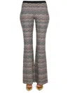 Missoni Logo Chevron Flared High Waist Trousers In Multicolour