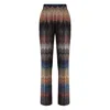 Missoni Womens Blue Tones On Dark Base Chevron Straight-leg Woven Trousers In Gray