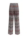 Missoni Wide Leg Sequin Chevron Textured Trousers In Multi