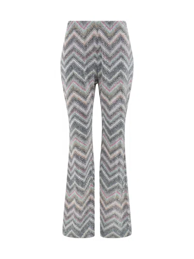 Missoni Trousers In Lgt Blue/grey On Wht