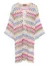 Missoni Multicolored Crochet V-neck Cover-up In Sfq Multi White Bas