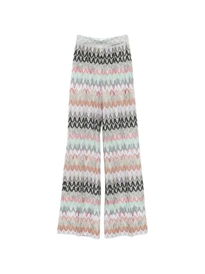 Missoni Zigzag-pattern Knitted Trousers In Multi