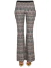 Missoni Logo Chevron Flared High Waist Trousers In Multicolour