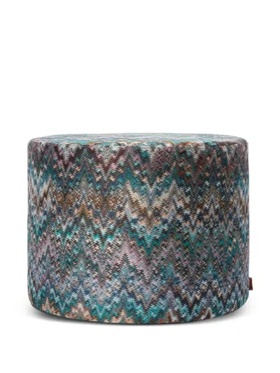 Missoni Parrot Chevron-pattern Pouf In Multi