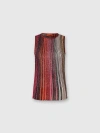 Missoni Women's Partial Striped Sleeveless Top With Sequins In Black & Red