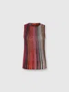 Missoni Women's Partial Striped Sleeveless Top With Sequins In Black,red