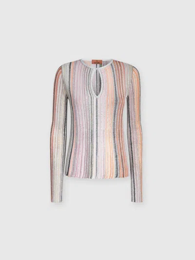 Missoni Partialized Ribbed Sweater With Sequins In Multicoloured