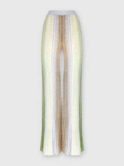 MISSONI PARTIALIZED STRIPED PALAZZO TROUSERS WITH SEQUINS