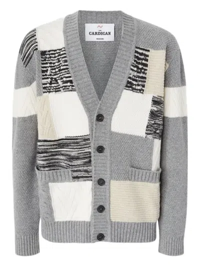 Missoni Patchwork Cable-knit Cardigan In Neutral