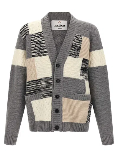 Missoni Patchwork Cardigan Sweaters And Cardigans Beige In Gray