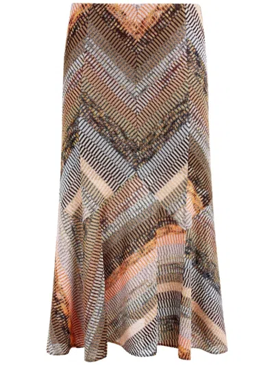 Missoni Patchwork-effect Lamé Flared Midi Skirt In Multicolor