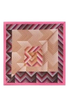 Missoni Patchwork Print Silk Scarf In Pink