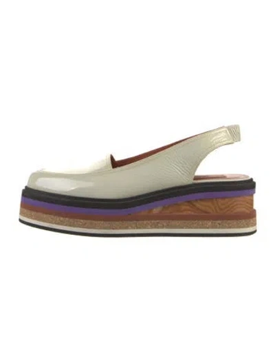 Pre-owned Missoni Patent Leather Colorblock Pattern Slingback Flats In Multi