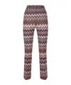 Missoni Chevron Pattern Elastic Waistband Trousers In Gray