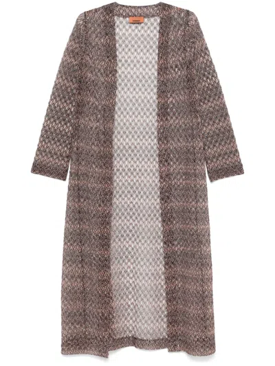 Missoni Pattern-jacquard Cardi-coat In Black