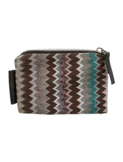 Pre-owned Missoni Pattern Print Cosmetic Bag In Brown