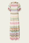 Missoni Short Sleeve Long Dress With Floral Lace Details