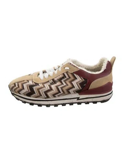 Pre-owned Missoni Patterned Athletic Sneakers In Neutrals