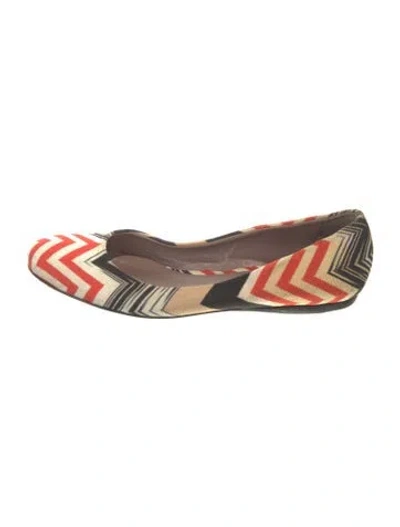Pre-owned Missoni Patterned Ballet Flats In Brown/orange