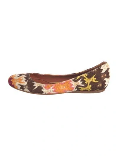 Pre-owned Missoni Patterned Ballet Flats In White