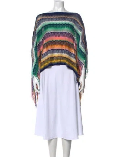 Pre-owned Missoni Patterned Bateau Neckline Sweater In Multi