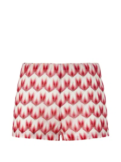 Missoni Patterned Beach Shorts In Red