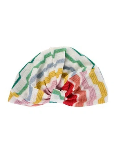Pre-owned Missoni Patterned Beanie In White