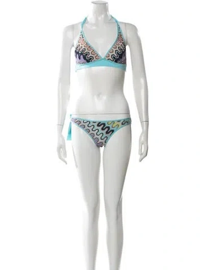 Pre-owned Missoni Patterned Bikini In Multi