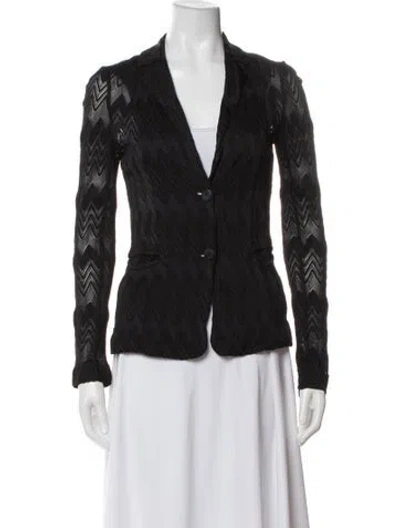 Pre-owned Missoni Patterned Blazer In Black