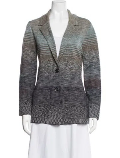 Pre-owned Missoni Patterned Blazer In Blue