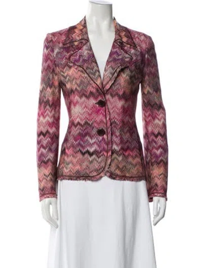 Pre-owned Missoni Patterned Blazer In Pink