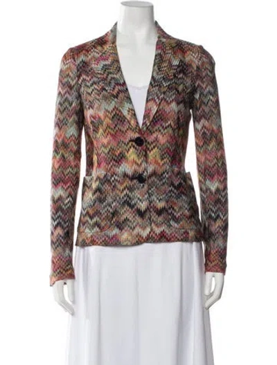 Pre-owned Missoni Patterned Blazer In Purple