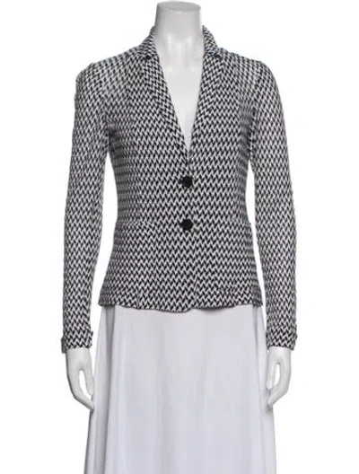 Pre-owned Missoni Patterned Blazer In White