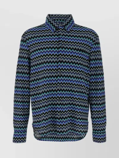 Missoni 'patterned Button-down Collar Shirt With Long Sleeves' In Multi