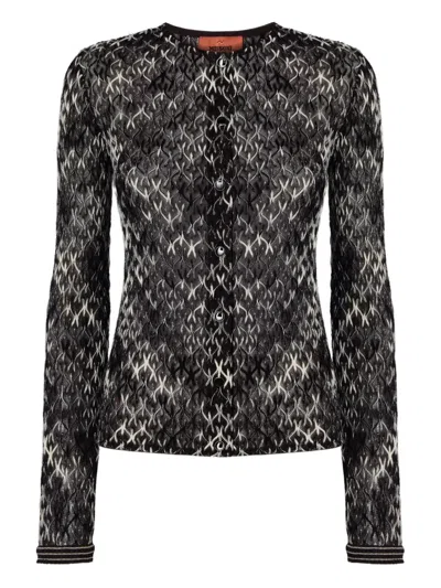 Missoni Artisanal Knit Cardigan Unique Construction In Black