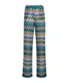 Missoni Straight Pants With Offset Zig Zag In Gray