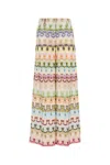 Missoni High-waisted Long Pants With Abstract Floral Pattern In Nude