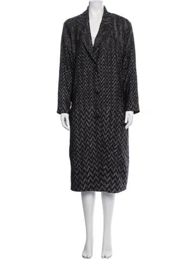 Pre-owned Missoni Patterned Coat In Black/silver