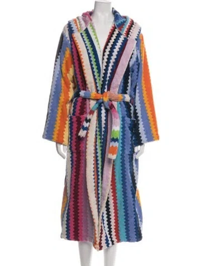 Pre-owned Missoni Patterned Coat In Blue