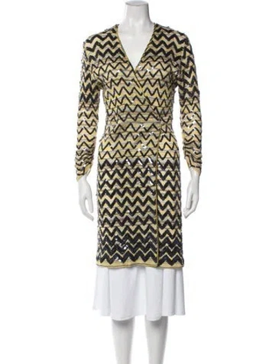 Pre-owned Missoni Patterned Coat In Neutral
