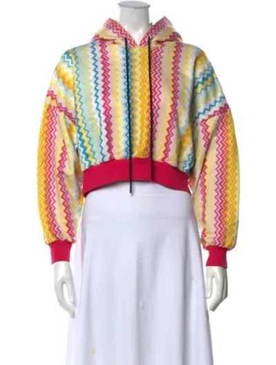 Pre-owned Missoni Patterned Crew Neck Hoodie In Multicolor